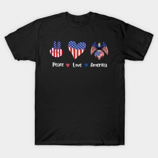 peace love america, united state, gift for teachers T-Shirt